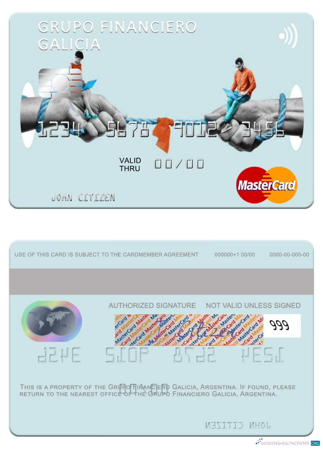 Download Argentina Grupo Financiero Galicia mastercard Photoshop template